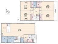 ４ＬＤＫ＋ウォークインクローゼット＋シューズインクローゼット＋パントリー
収納豊富！家族のコミュニケーションが増えるリビングイン階段♪