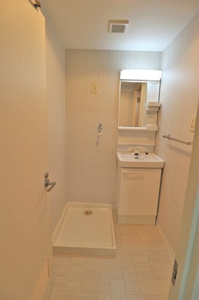 クロス・CF総貼替、洗面台も新品に